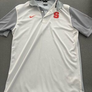 Syracuse Nike Men's White and Gray Polo Shirt